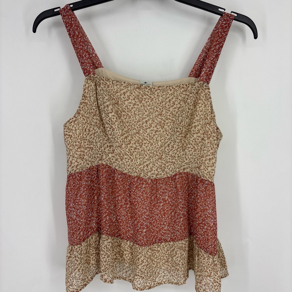 Paper Crane Women’s Floral Peplum Tank Top Size Large